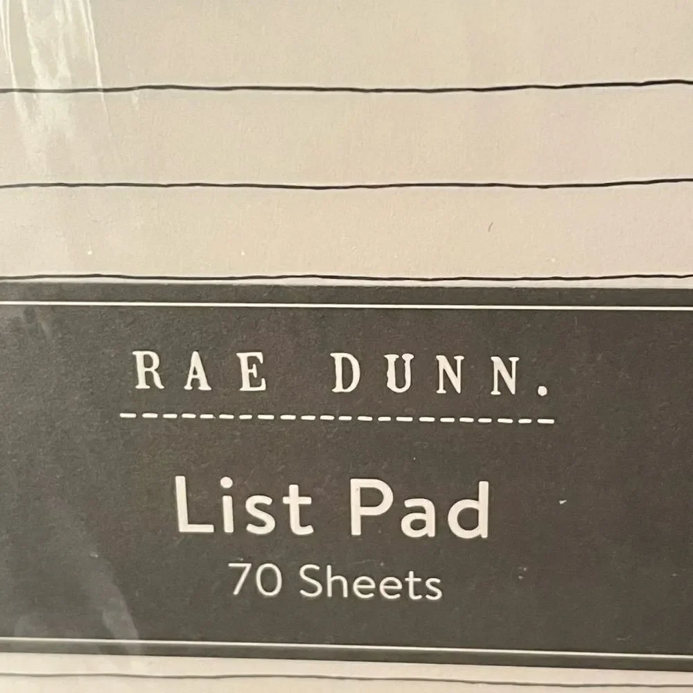 NWT Rae Dunn 2 Pc NOTEPAD / LIST Notepad Set Ivory PInk Blue Printed 140 Sheets